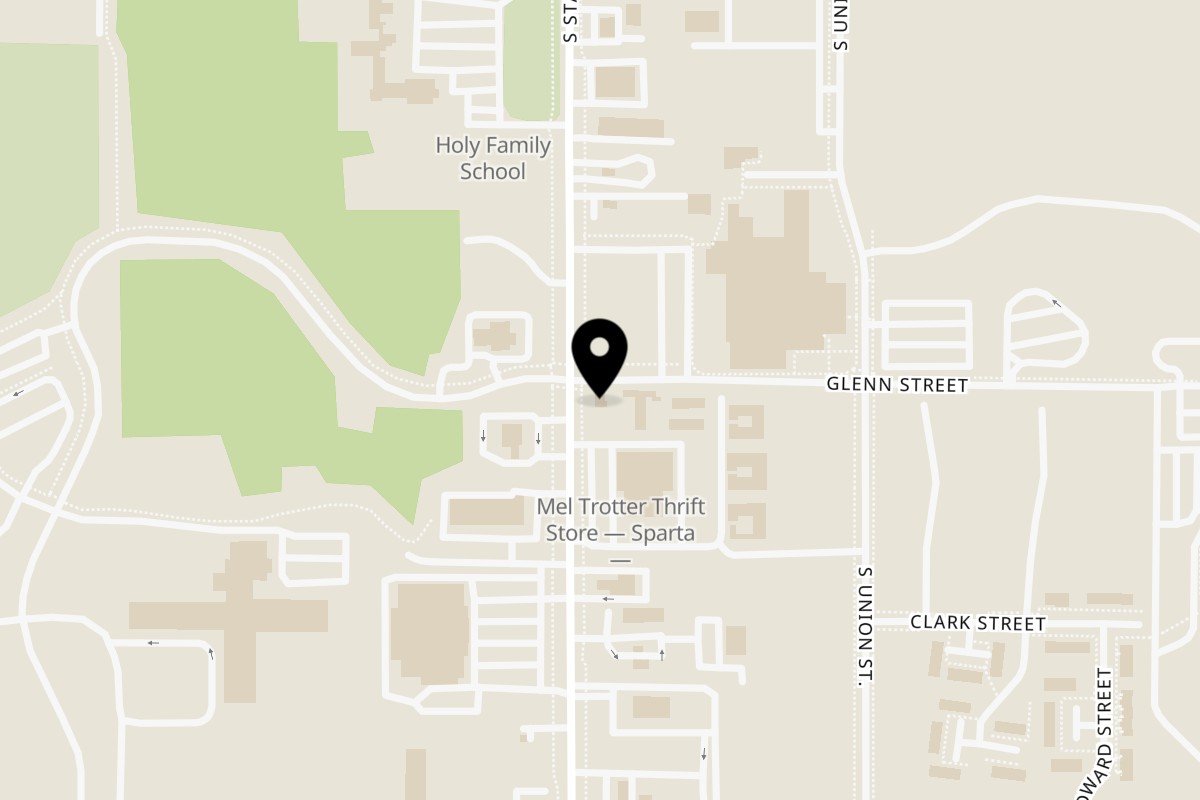Map showing the location of Pizzeria Maria on 500 S State St in Sparta